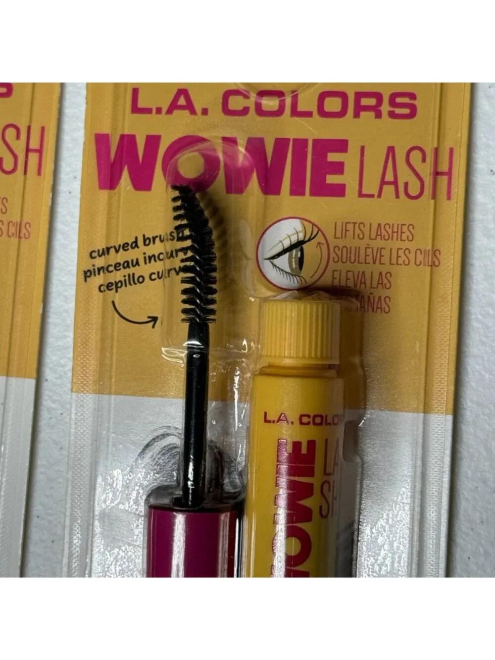 LA Colors Wowie Lash Mascara Classic Black 2 Pack Curved Brush Makeup New